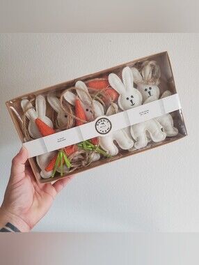 NEW Rabbit Hill Farm Easter Felt Bunny Carrot Garland 6ft